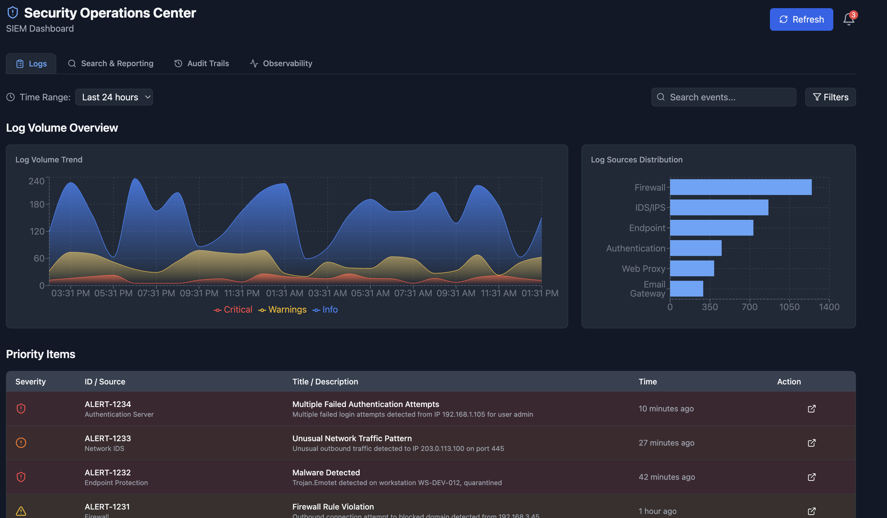 AI SIEM Dashboard